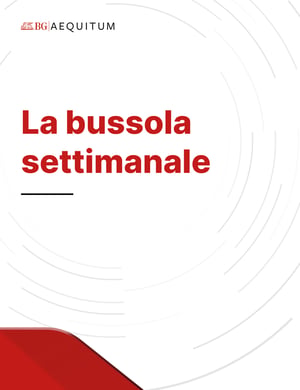 Copertina Bussola settimanale website logo red title